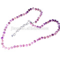 handmade knot beaded amethyst stone necklace